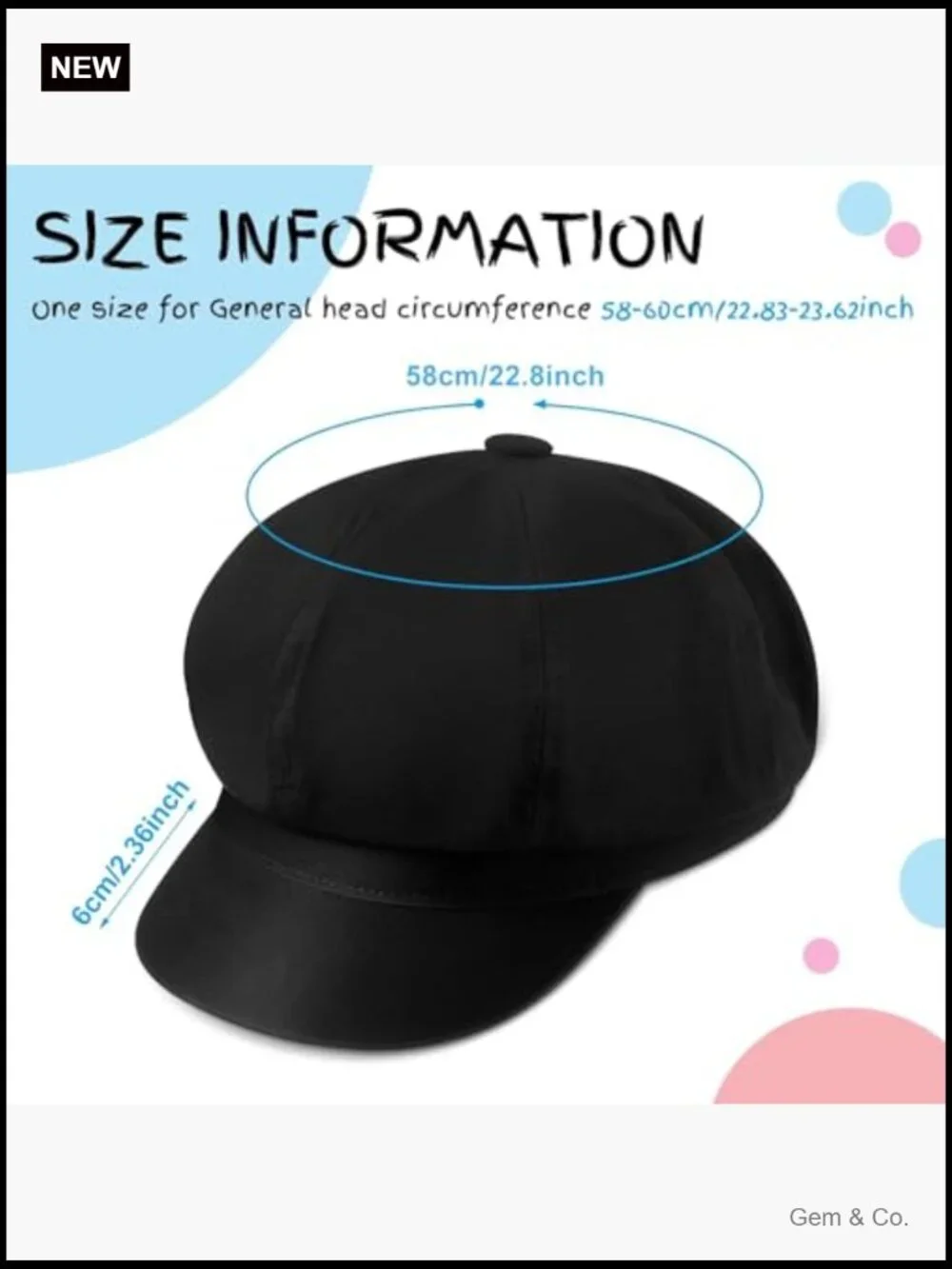 Women Newsboy Cap Visor Beret 8 Panels Vintage Cabbie Hat Octagonal Cotton